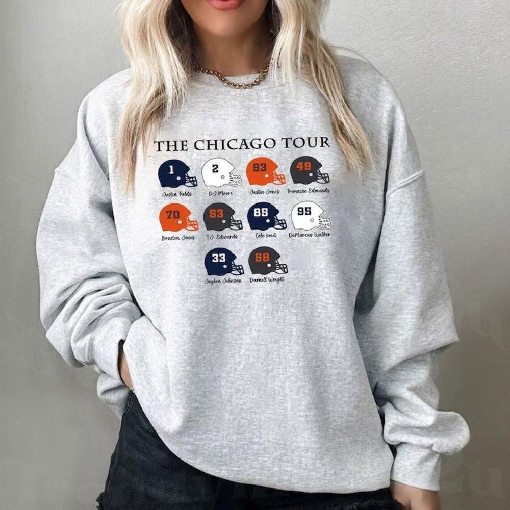 Chicago Tour Sweatshirt, Chicago Bears, Chicago Bears Crewneck Sweatshirt